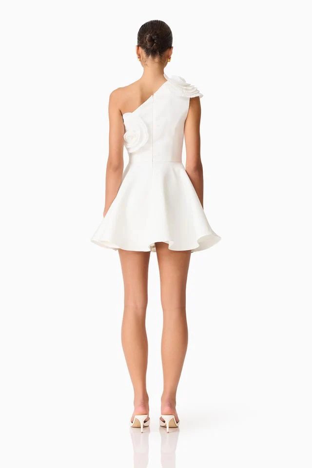 Elliatt Noralyn One Shoulder Mini Dress - White - Image 7