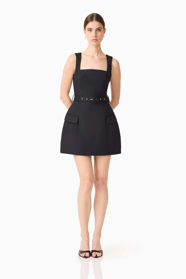 Elliatt Nydia Square Neck Mini Dress - Black - Image 2