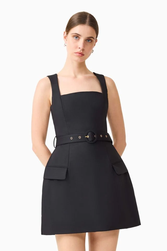 Elliatt Nydia Square Neck Mini Dress - Black - Image 4