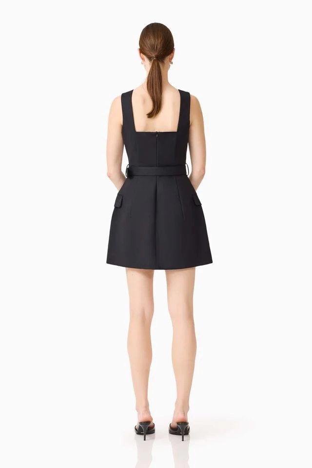 Elliatt Nydia Square Neck Mini Dress - Black - Image 5
