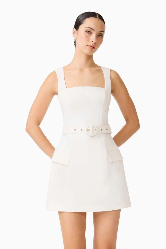 Elliatt Nydia Square Neck Mini Dress - White - Image 5