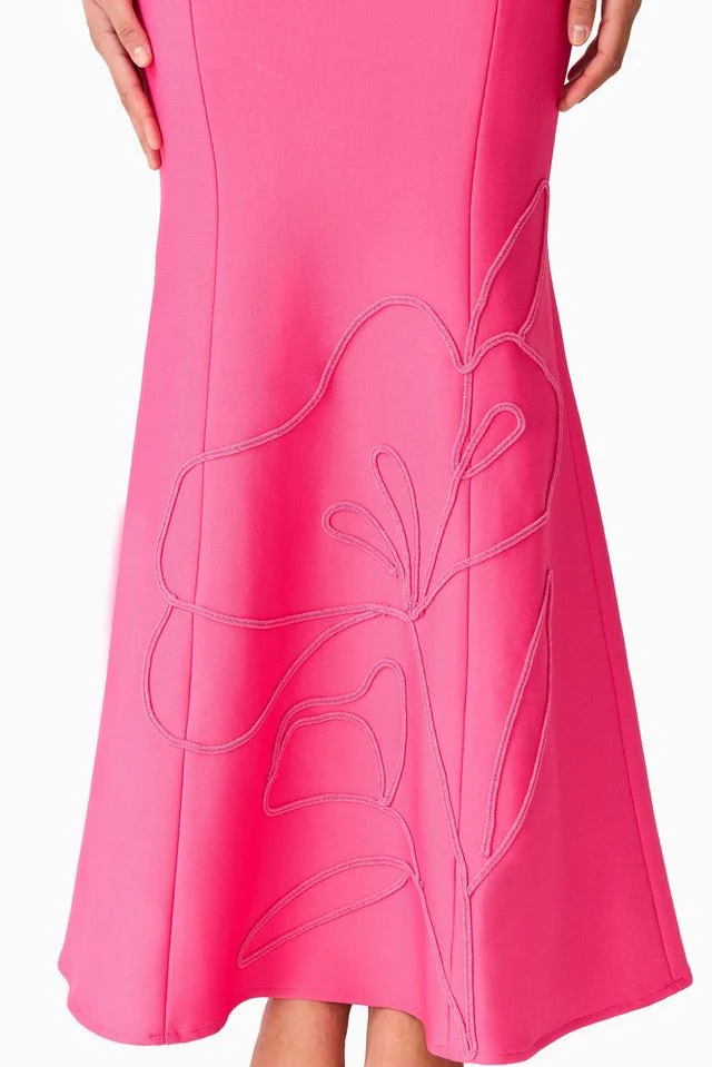 Elliatt Opline One Shoulder Gown - Hot Pink - Image 6