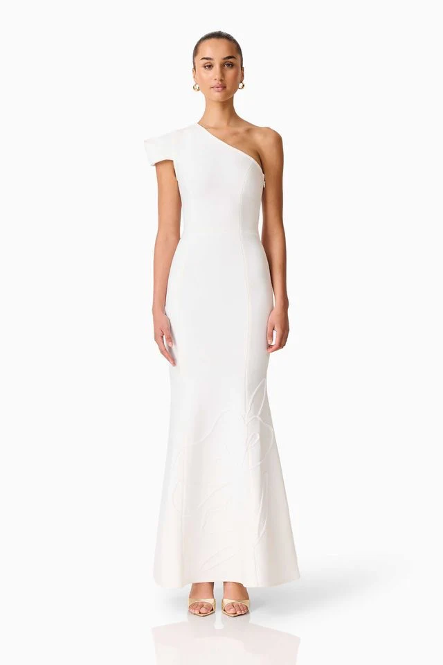 Elliatt Opline One Shoulder Gown - White