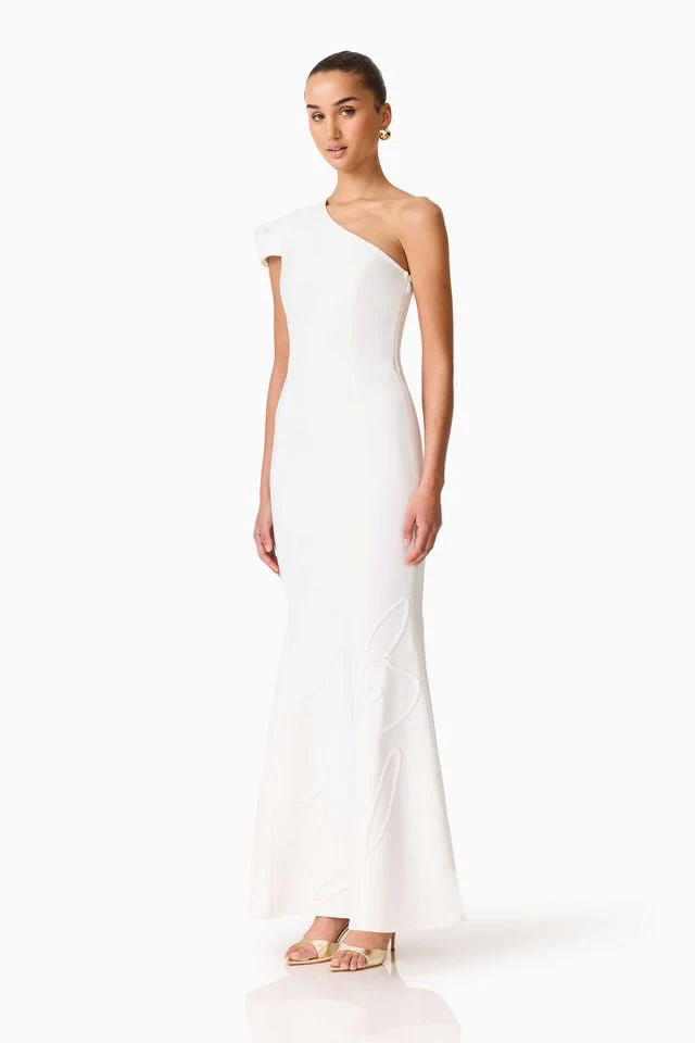 Elliatt Opline One Shoulder Gown - White - Image 3