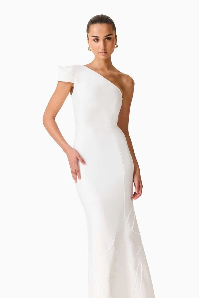 Elliatt Opline One Shoulder Gown - White - Image 4
