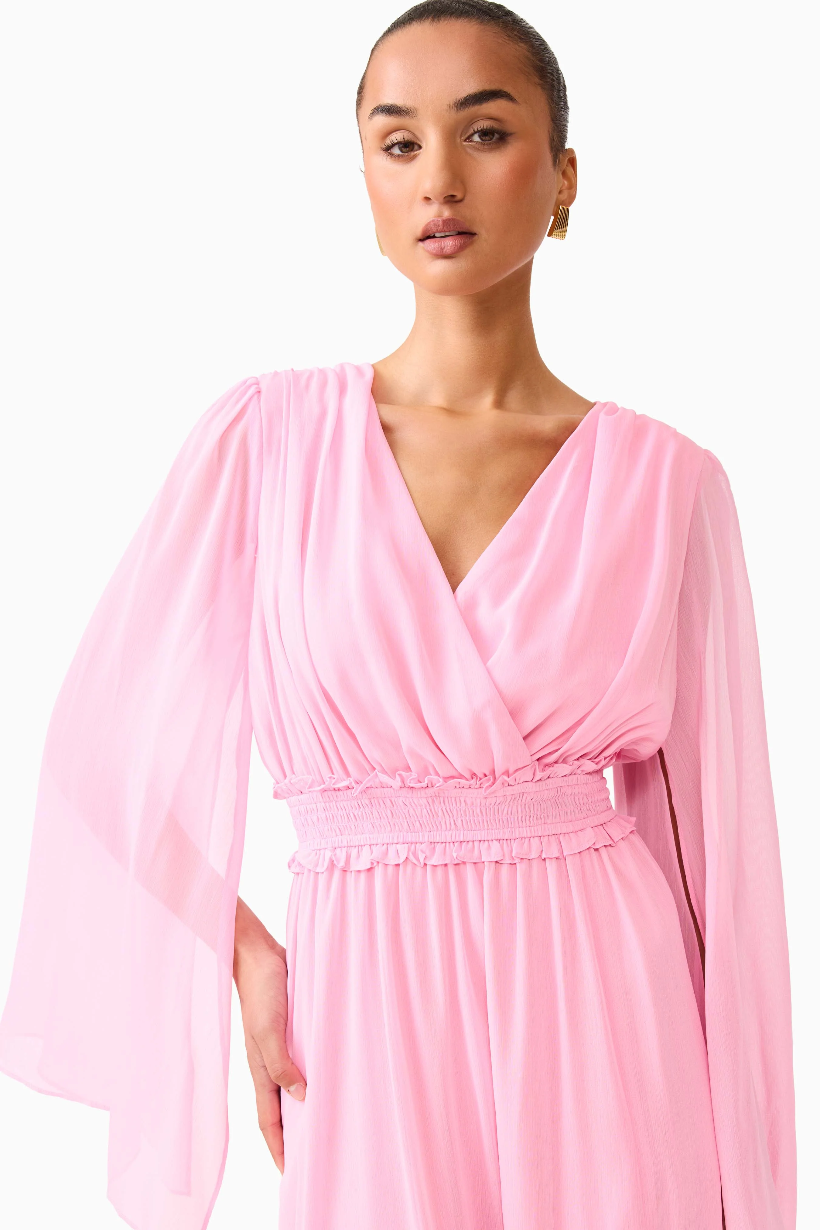 Elliatt Poppy Long Sleeve Gown - Pink - Image 3