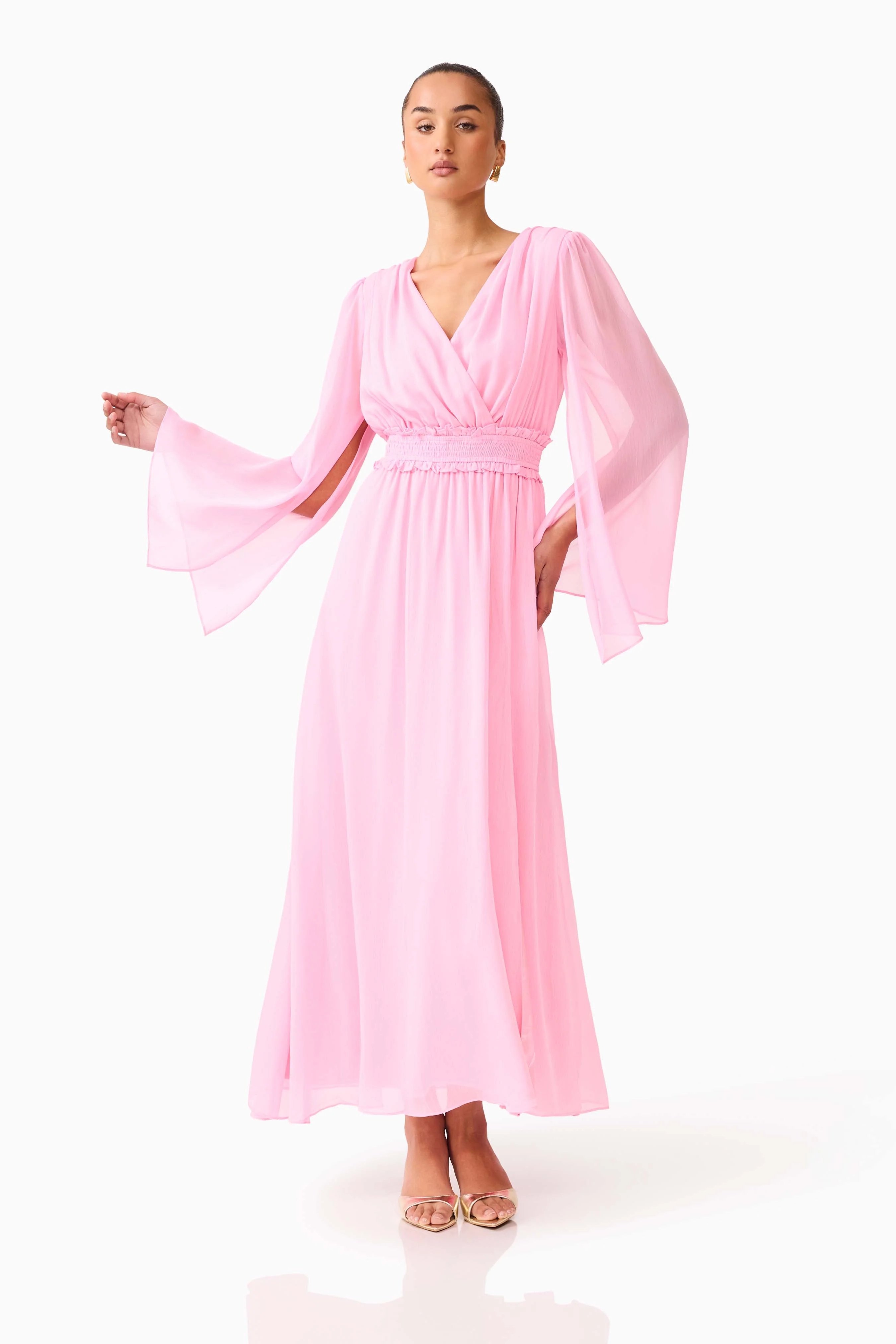 Elliatt Poppy Long Sleeve Gown - Pink - Image 5