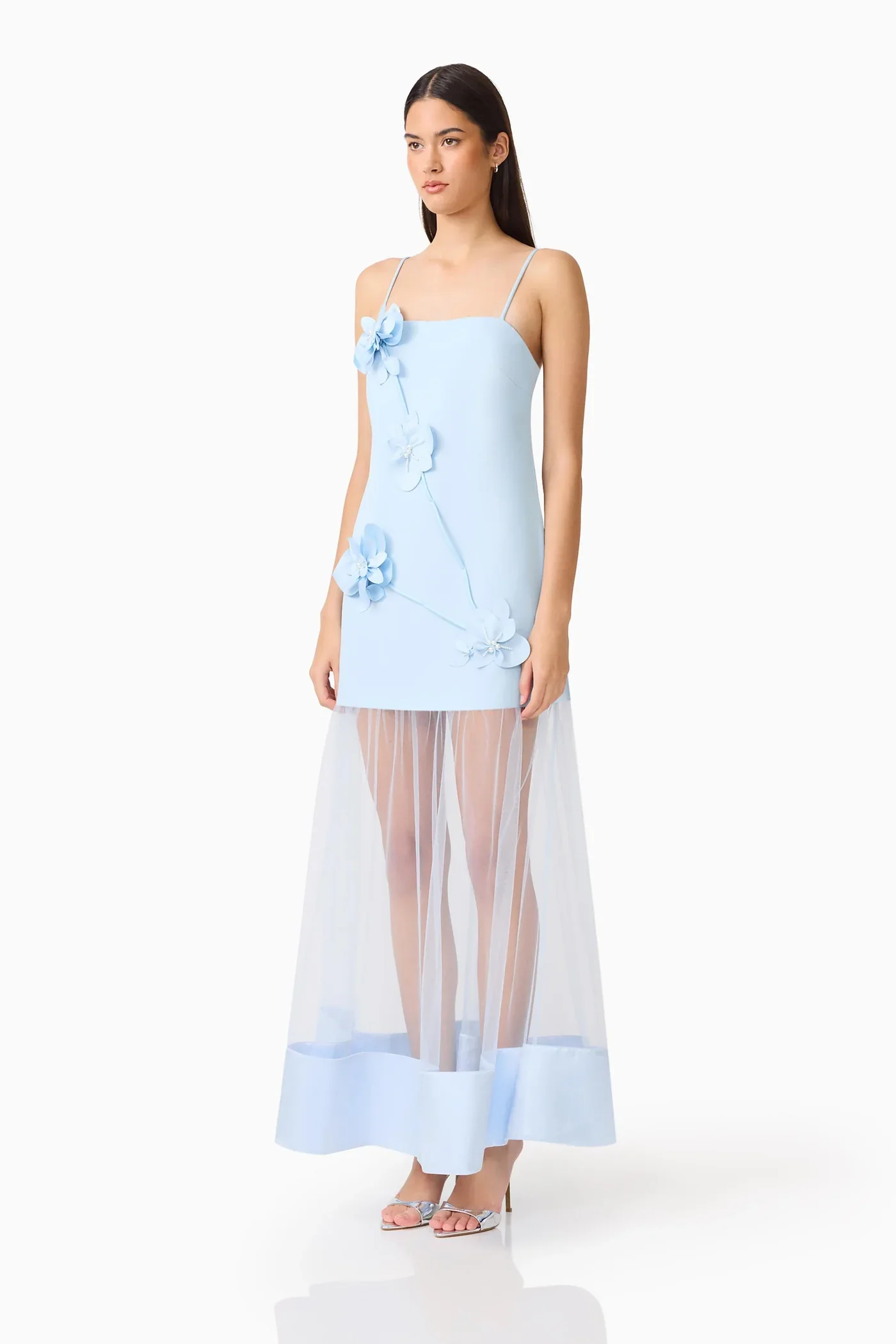 Elliatt Reina 3D Floral Gown - Sky Blue - Image 2