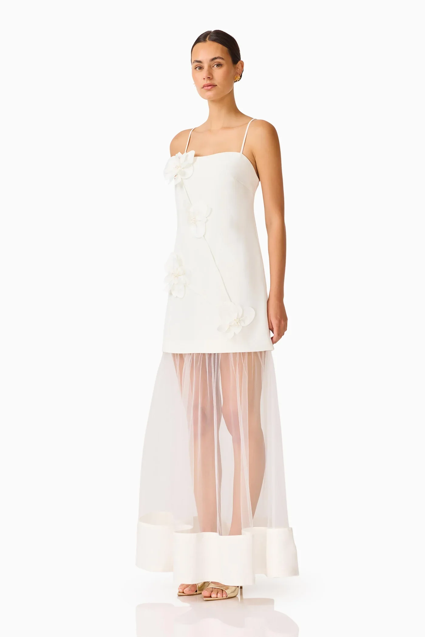 Elliatt Reina 3D Floral Gown - White - Image 2