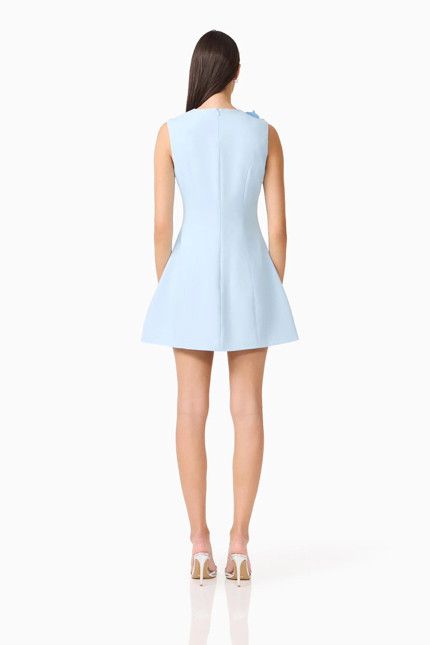 Elliatt Reina 3D Floral Mini Dress - Sky Blue - Image 3