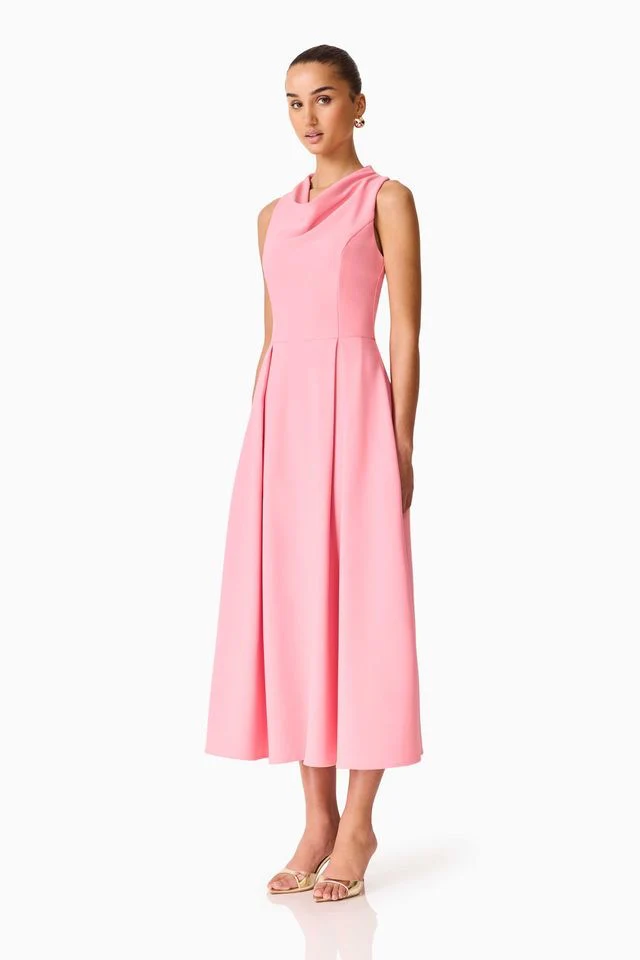 Elliatt Risa Cowl Neck Gown - Bubblegum Pink. - Image 4