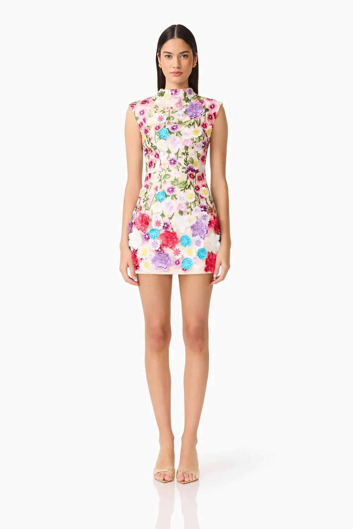 Elliatt Rosette Sleeveless Mini Dress - Multi Floral