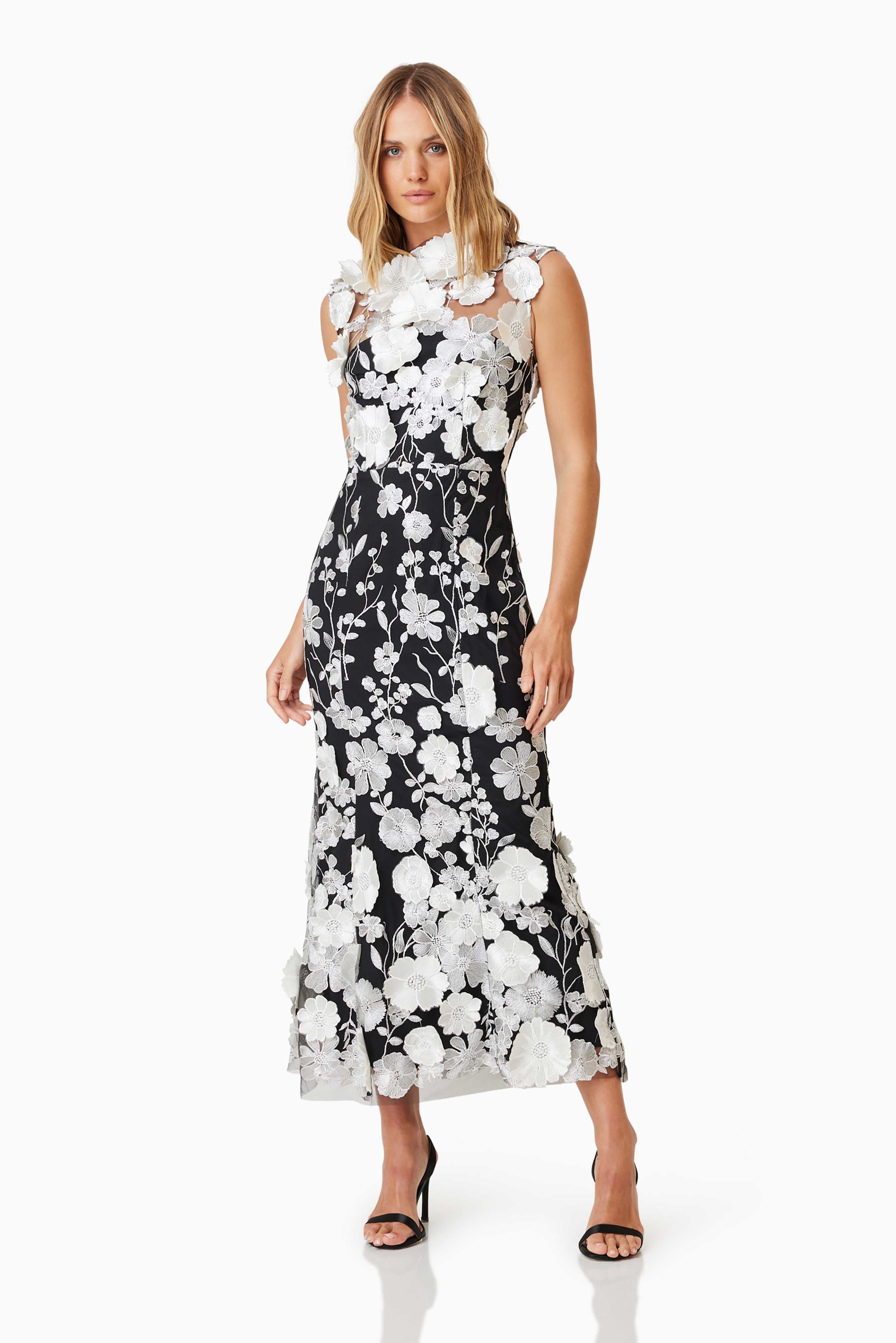Elliatt Selene Cocktail Dress - Black/White - Image 4