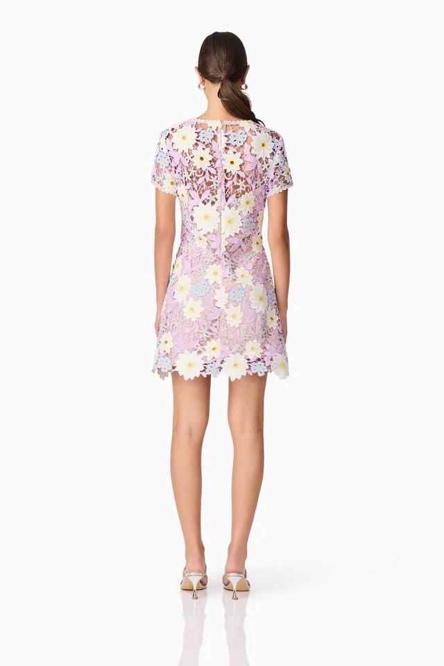 Elliatt Sigrid Mini Shift Dress - Lilac Multi - Image 3