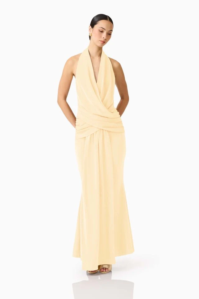 Elliatt Simone Cowl Neck Gown - Butter Yellow - Image 2