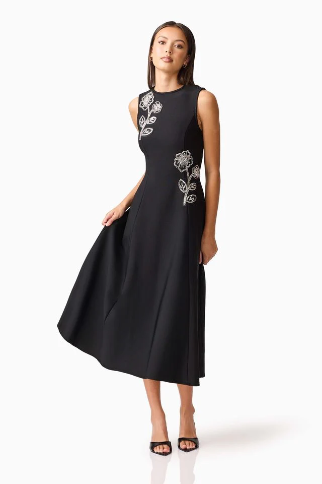 Elliatt Soleil Midi Dress - Black - Image 3