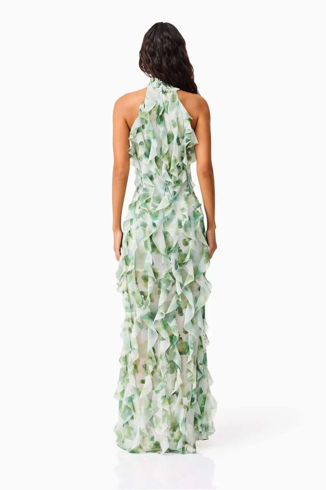 Elliatt Solene Gown - Green Floral - Image 5