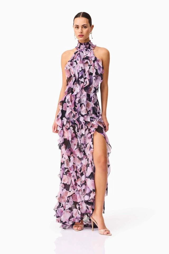 Elliatt Solene Gown - Purple Floral - Image 2