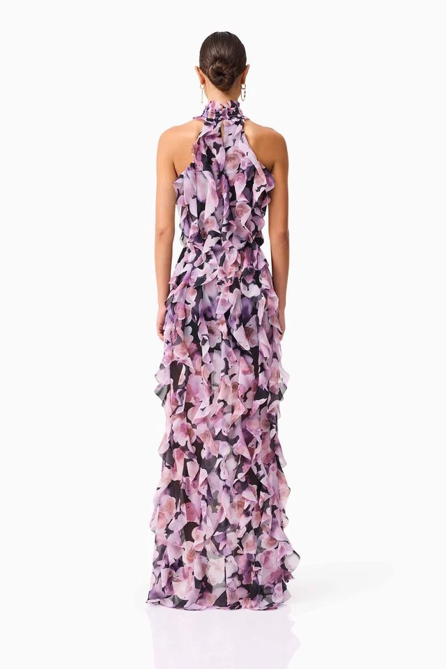 Elliatt Solene Gown - Purple Floral - Image 5