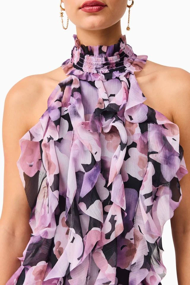 Elliatt Solene Gown - Purple Floral - Image 6