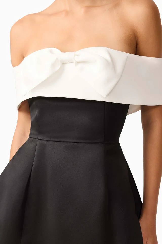 Elliatt Sorrel Off Shoulder Mini Dress - Black White - Image 5