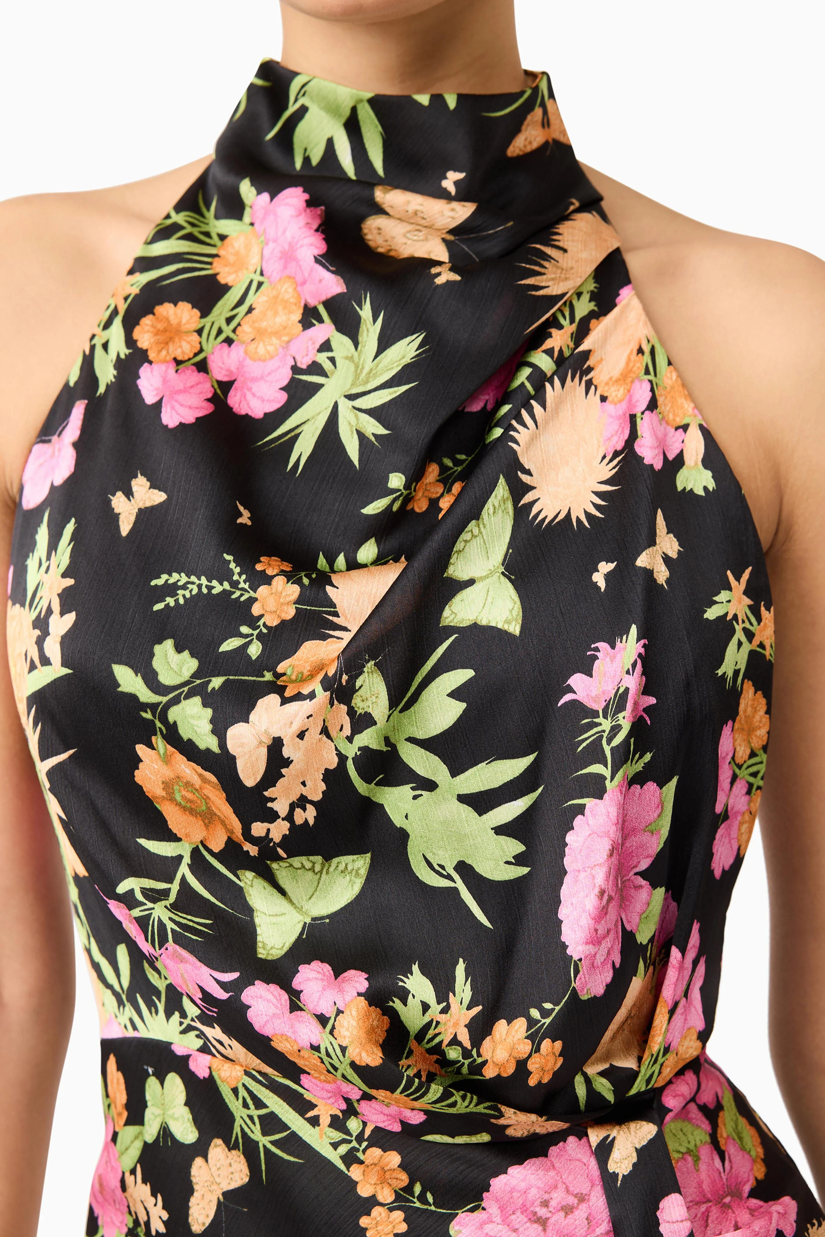 Elliatt Tessa Halter Mini Dress - Black Multi - Image 6