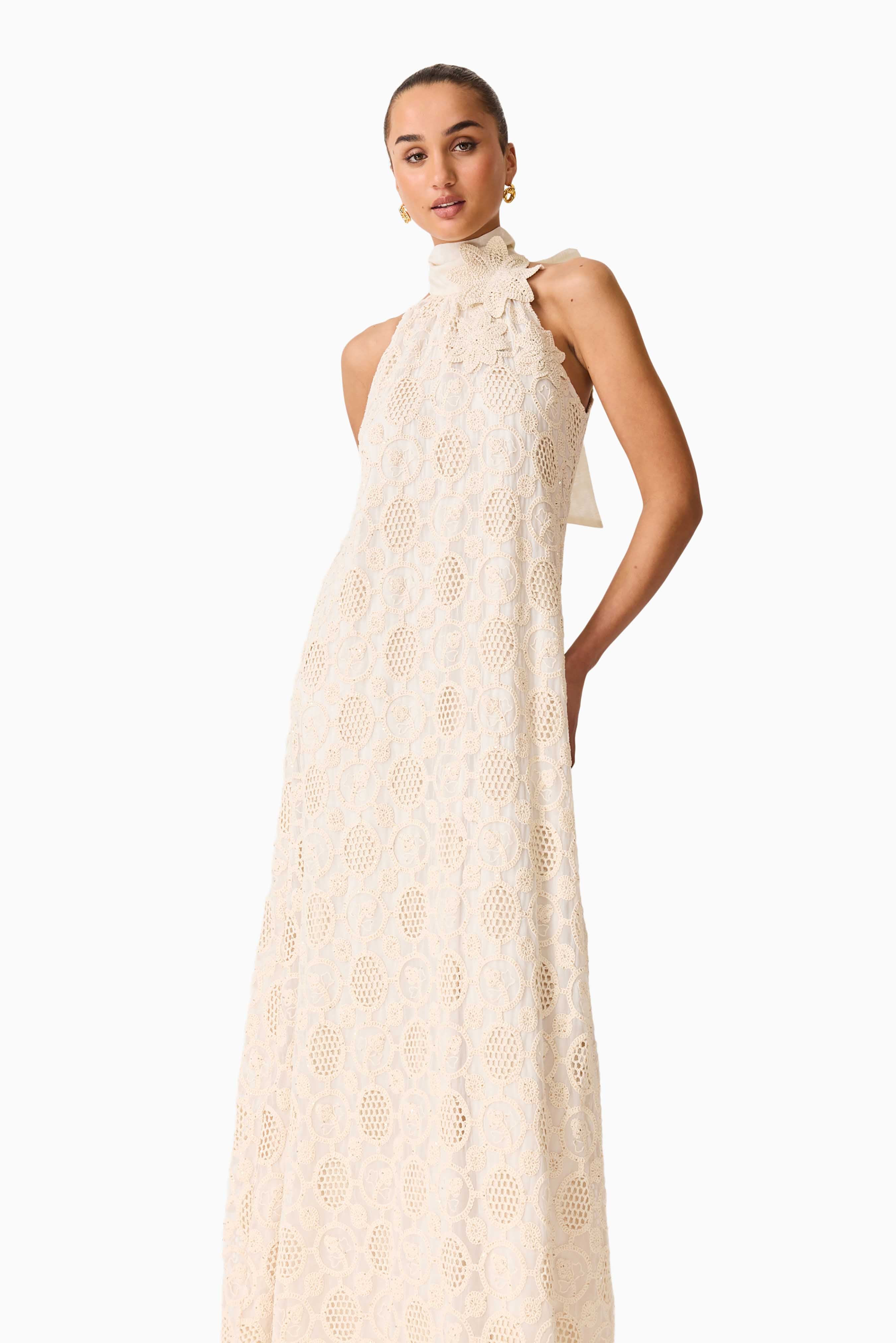 Elliatt Vessia Halterneck Maxi Dress - Cream - Image 2
