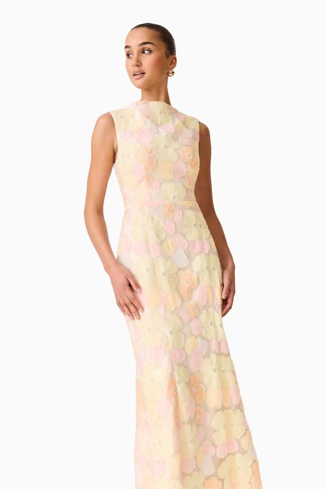 Elliatt Zaria Sleeveless Gown - Yellow Floral - Image 5