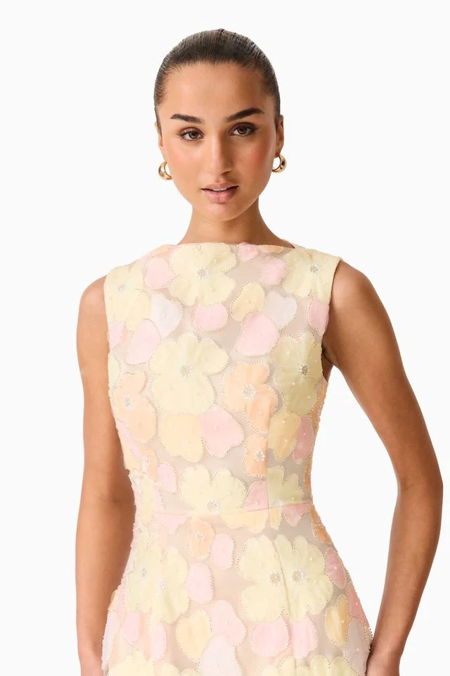 Elliatt Zaria Sleeveless Gown - Yellow Floral - Image 6