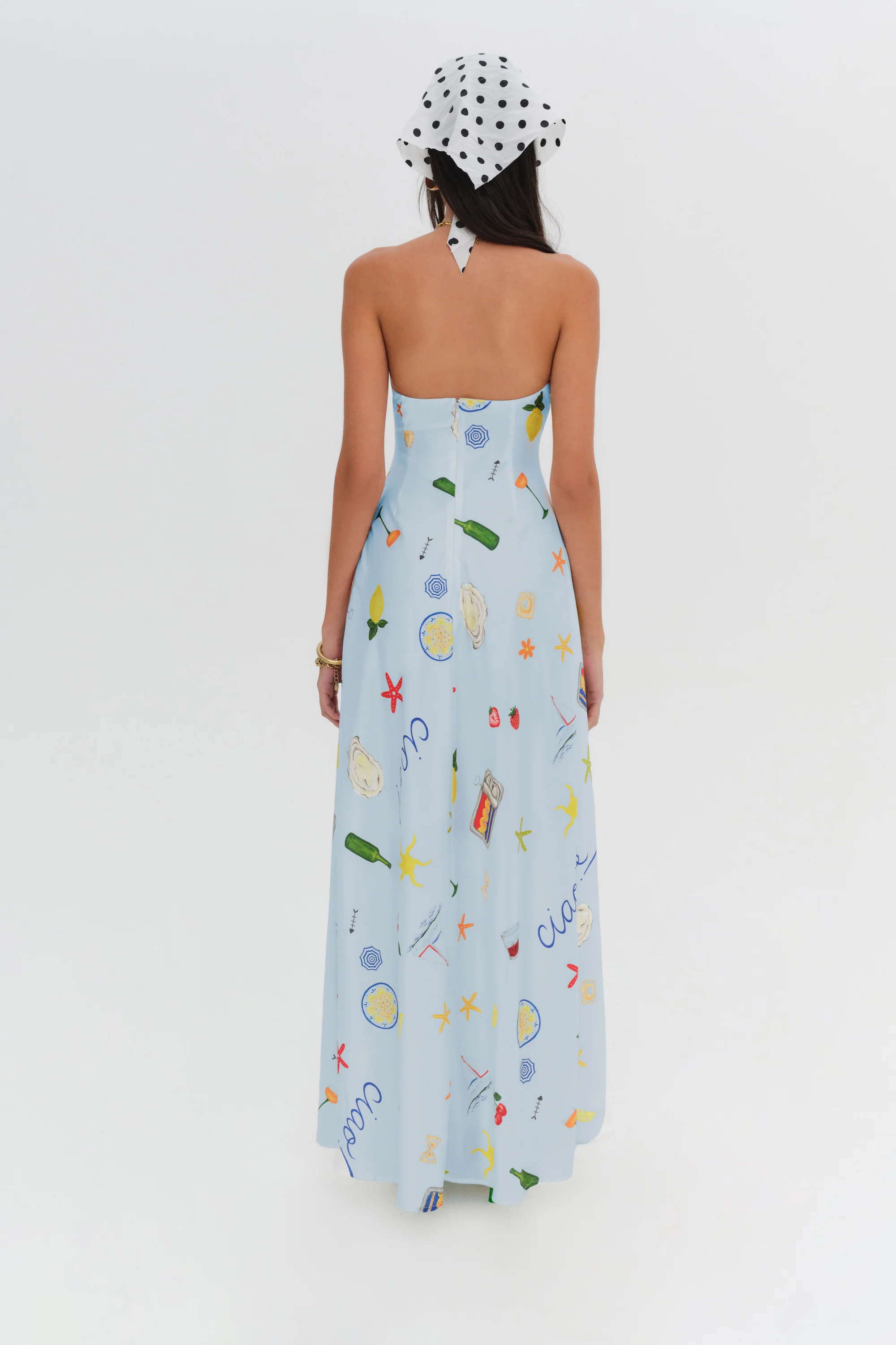 For Love & Lemons Carla Strapless Maxi Dress - Light Blue - Image 3