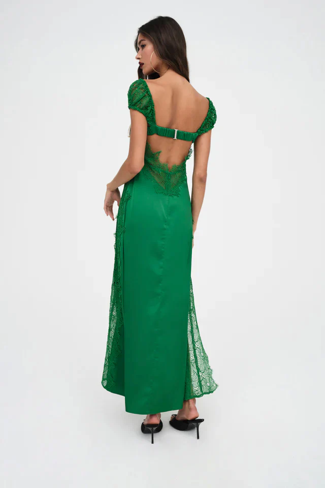 For Love & Lemons Casey Maxi Dress - Green - Image 4