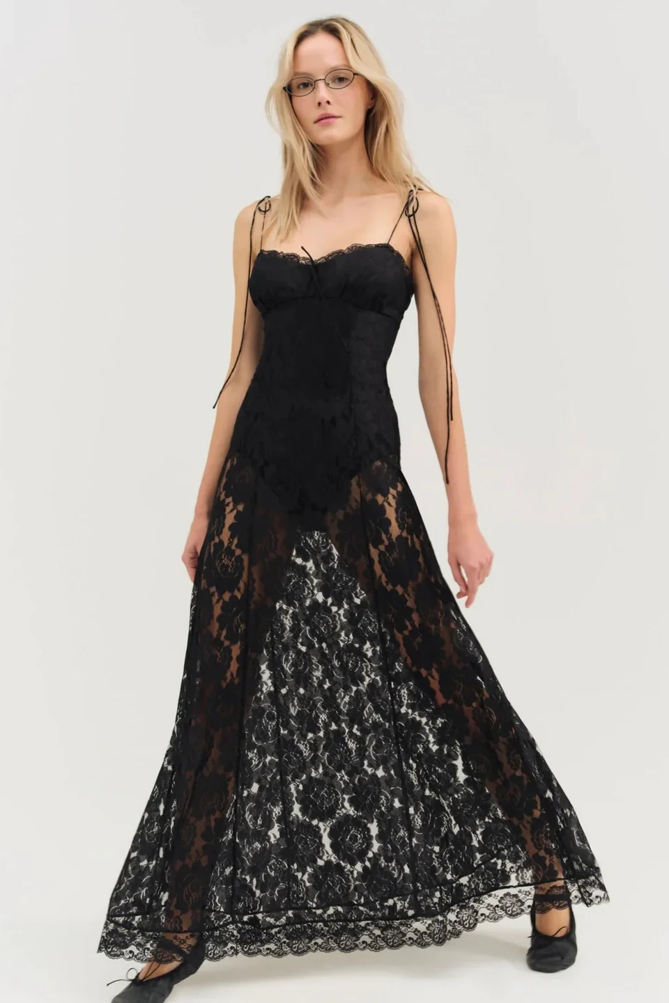 For Love & Lemons Claudia Rose Lace Maxi Dress - Black - Image 2