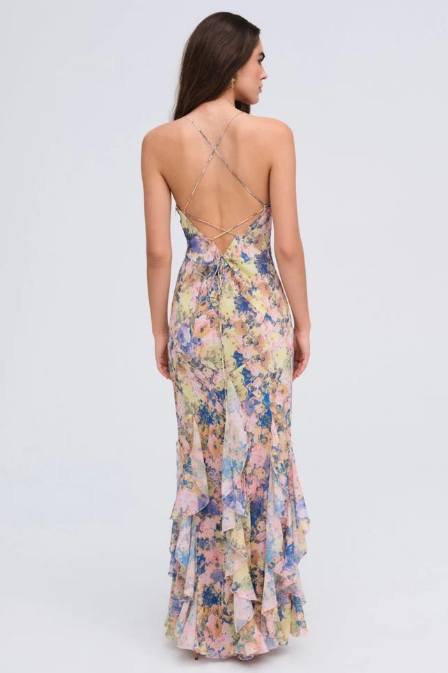 For Love & Lemons Elea Maxi Dress - Pink - Image 3