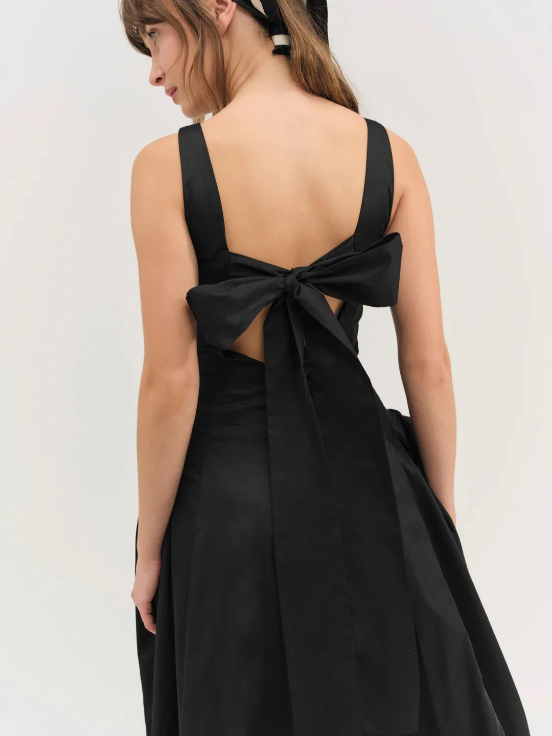 For Love & Lemons Evanie Structured Midi Dress - Black - Image 4