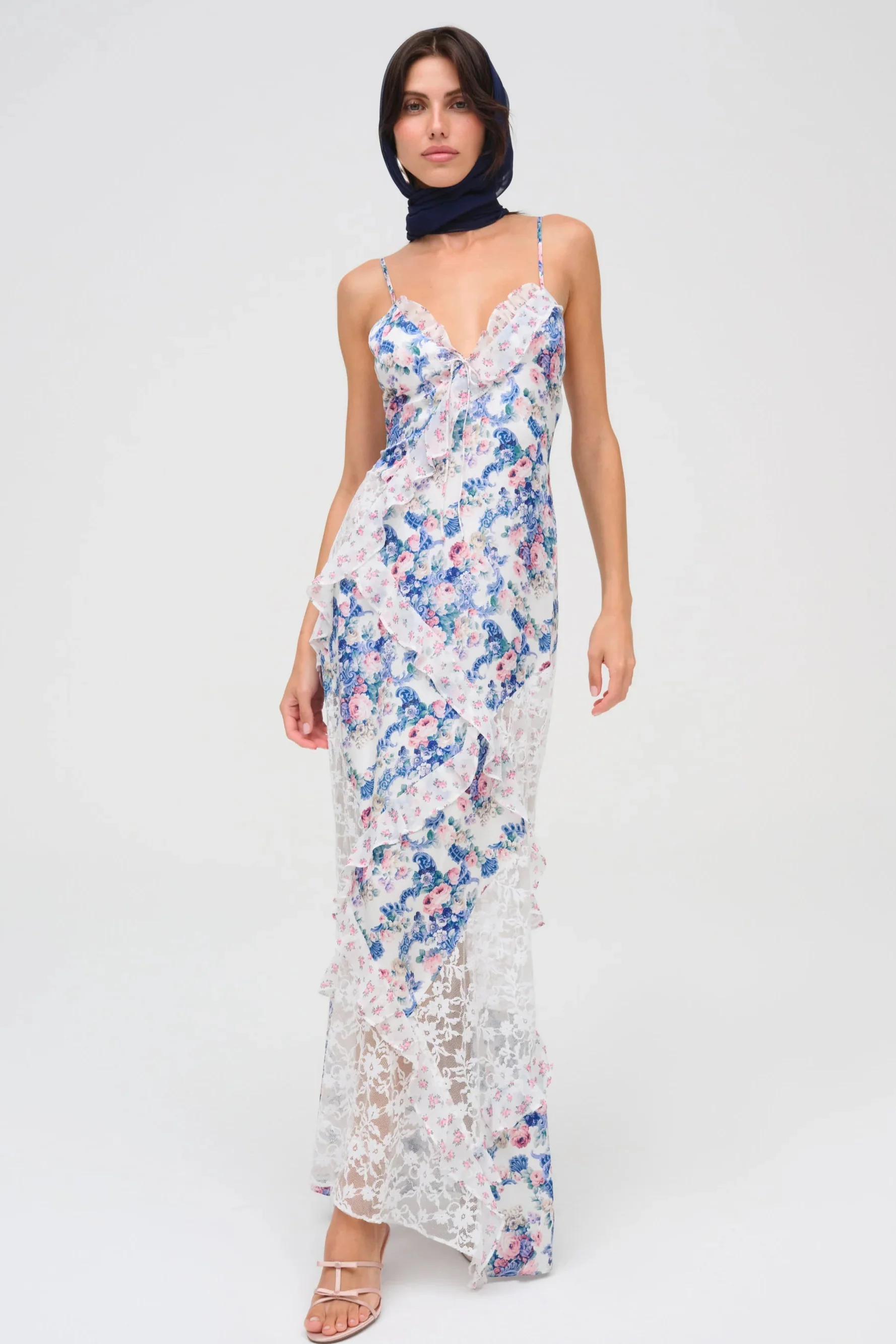 For Love & Lemons Josalyn Maxi Dress - Blue