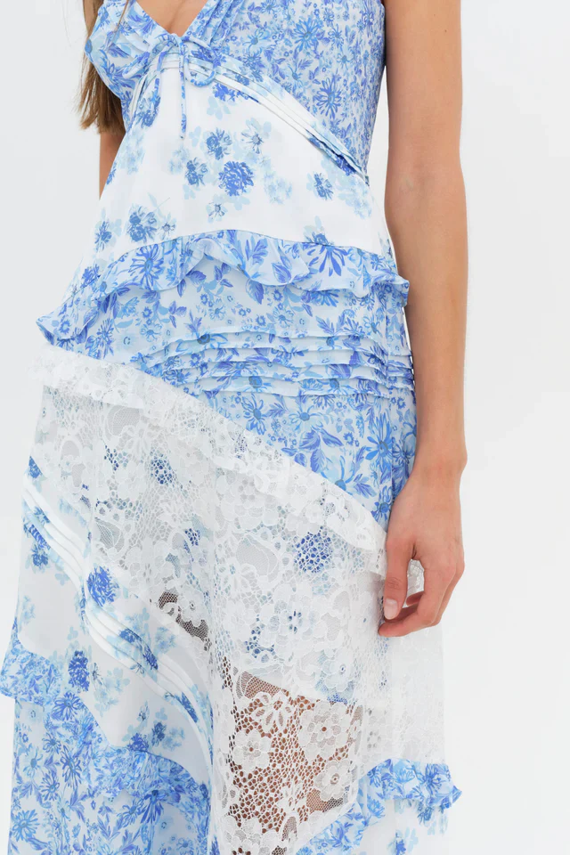 For Love & Lemons Rosalyn Maxi Dress - Blue - Image 5