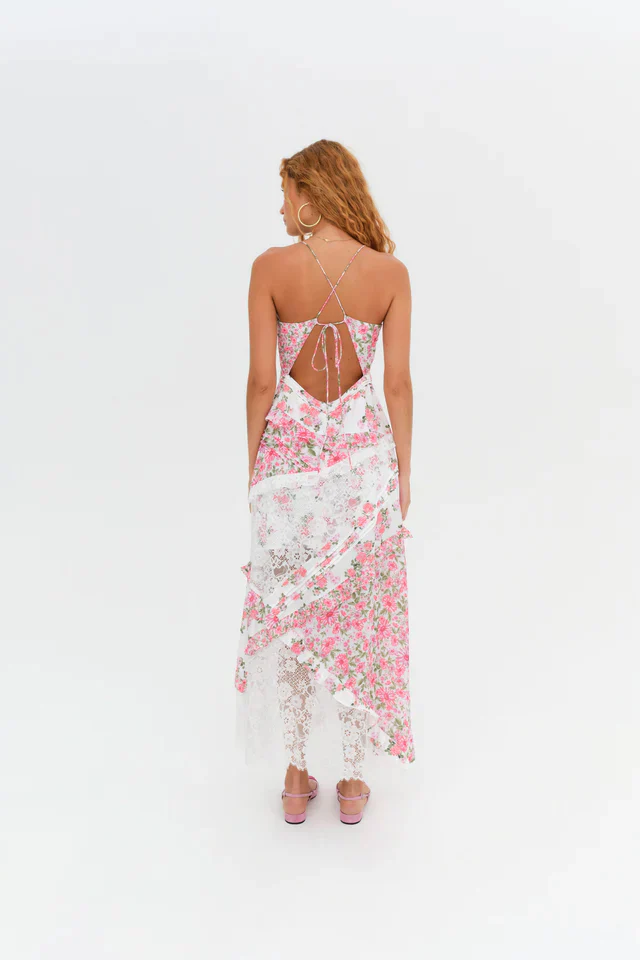 For Love & Lemons Rosalyn Maxi Dress - Pink - Image 4