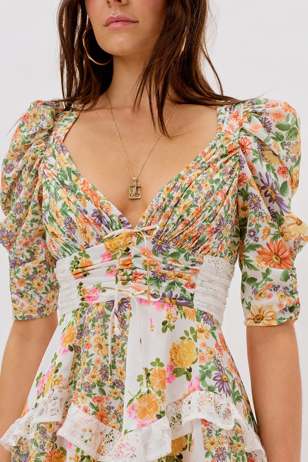 For Love & Lemons Rosalyn Mini Dress - Marigold - Image 5