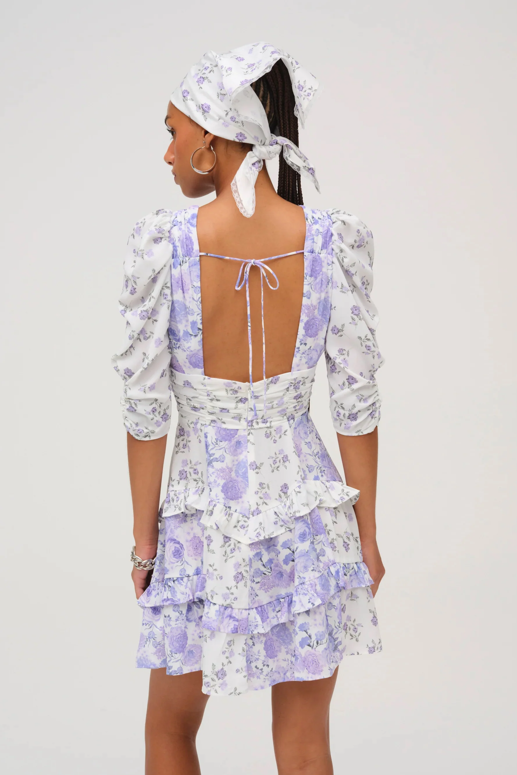 For Love & Lemons Rosalyn Mini Dress - Purple - Image 4