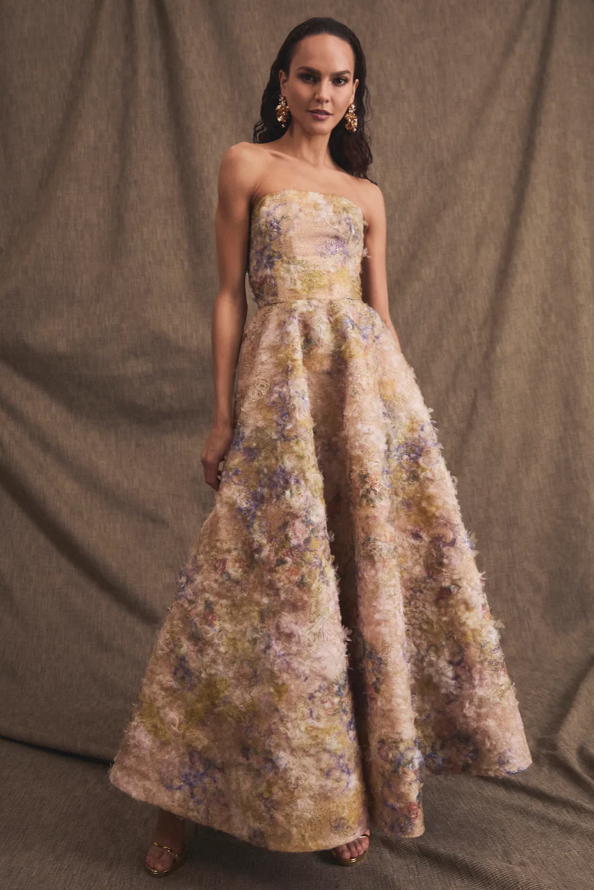 Helsi Celine Dress - Gold Watercolour - Image 3