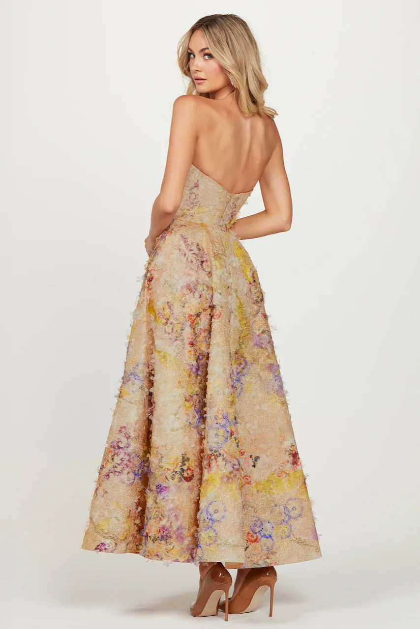 Helsi Celine Dress - Gold Watercolour - Image 5
