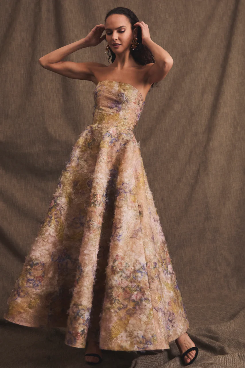 Helsi Celine Dress - Gold Watercolour - Image 7
