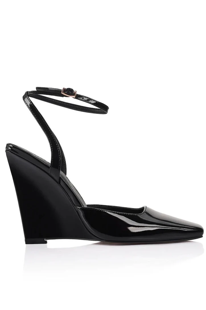 Lana Wilkinson Mona Wedge - Black Patent Leather