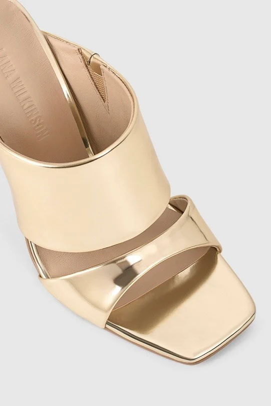 Lana Wilkinson Montana Mule Heels - Gold Patent Leather - Image 3