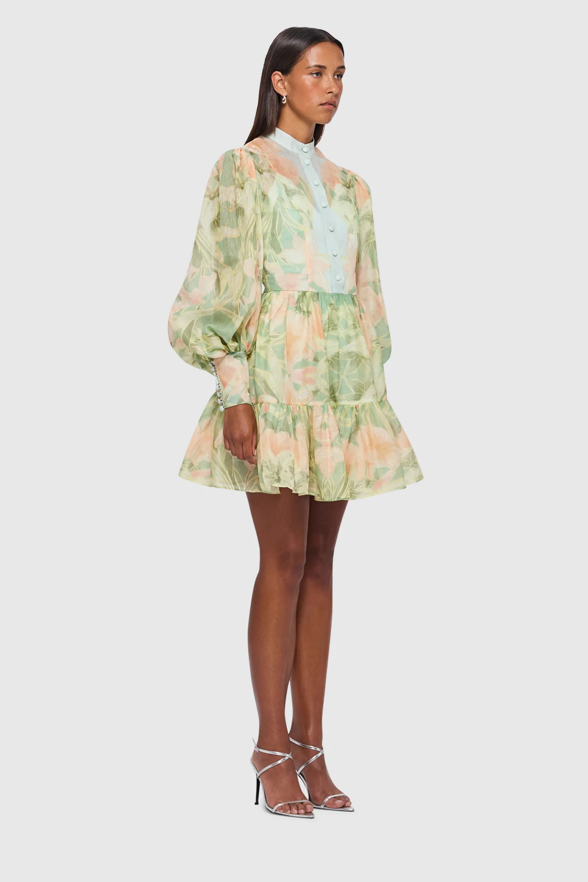 Leo Lin Alexandra Mini Dress - Orient Print in Evergreen - Image 5