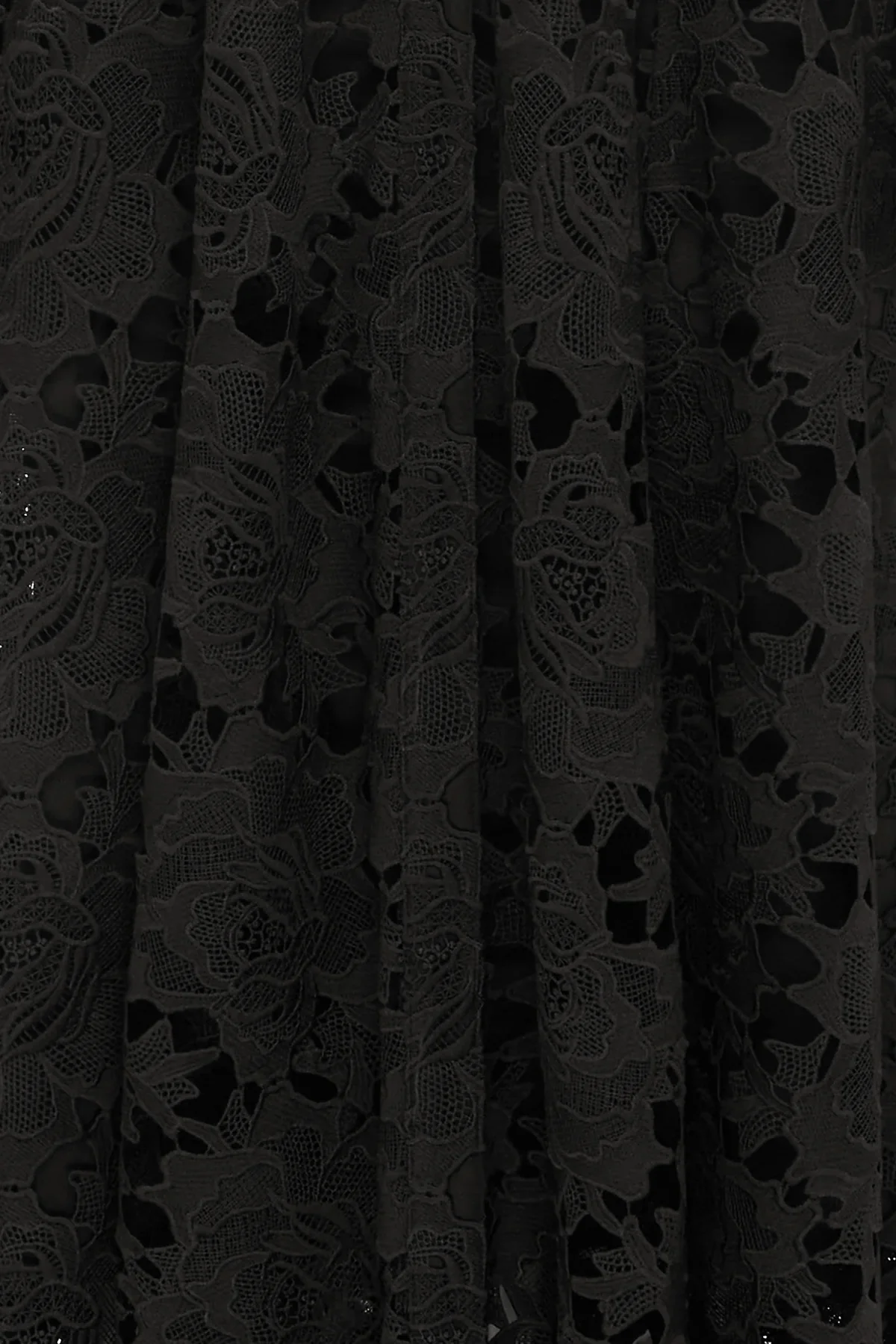 Leo Lin Aliyah Lace Butterfly Sleeve Midi Dress - Ebony - Image 6
