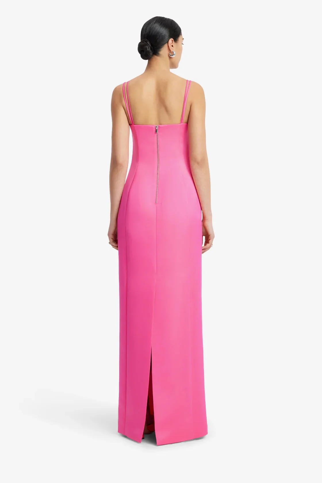 Leo Lin Arianna Applique Floral Maxi Dress - Peony Print in Fuchsia - Image 5