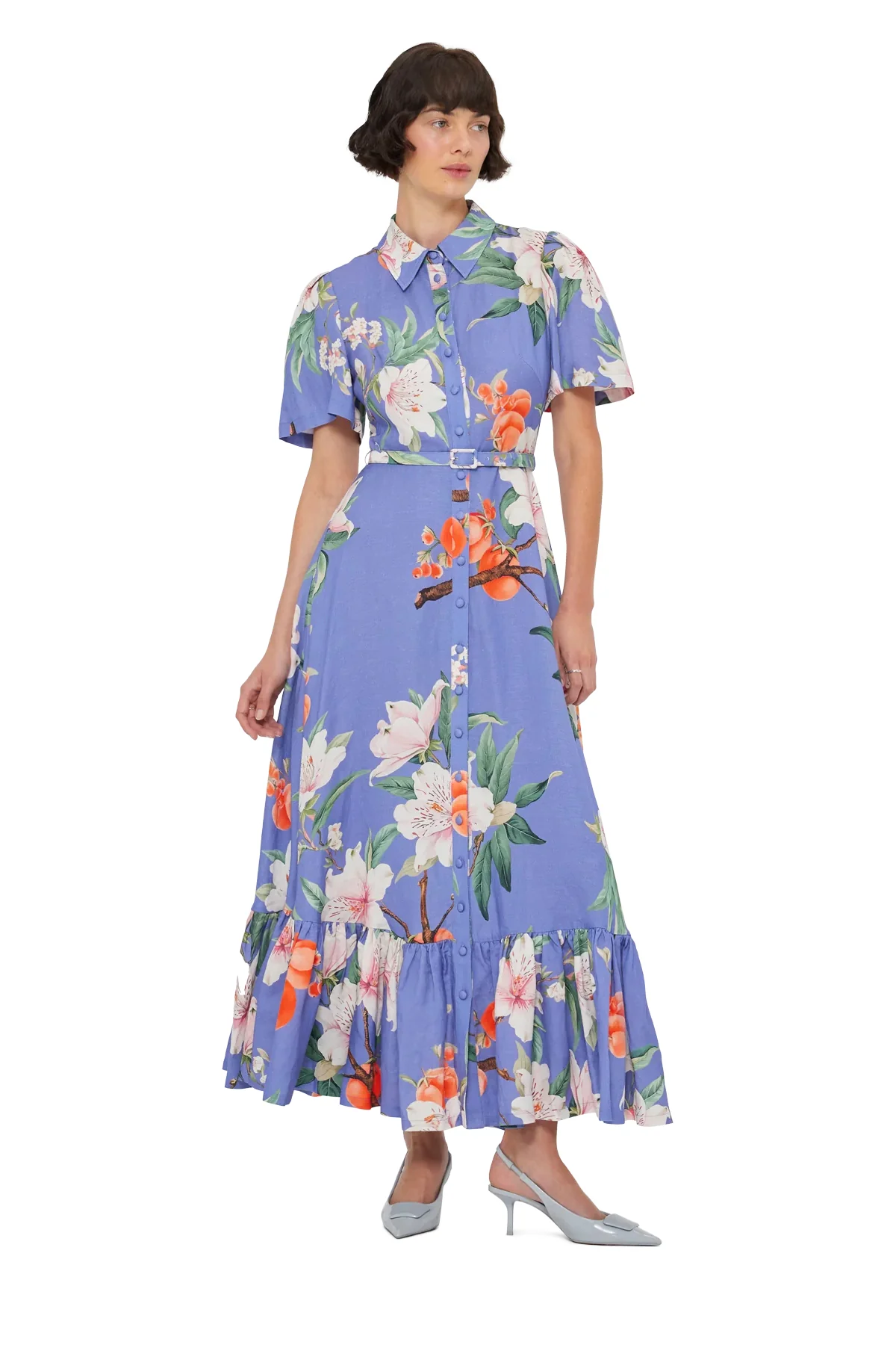 Leo Lin Becca Short Sleeve Midi Dress - Lavish Print in Moonlight - Image 5