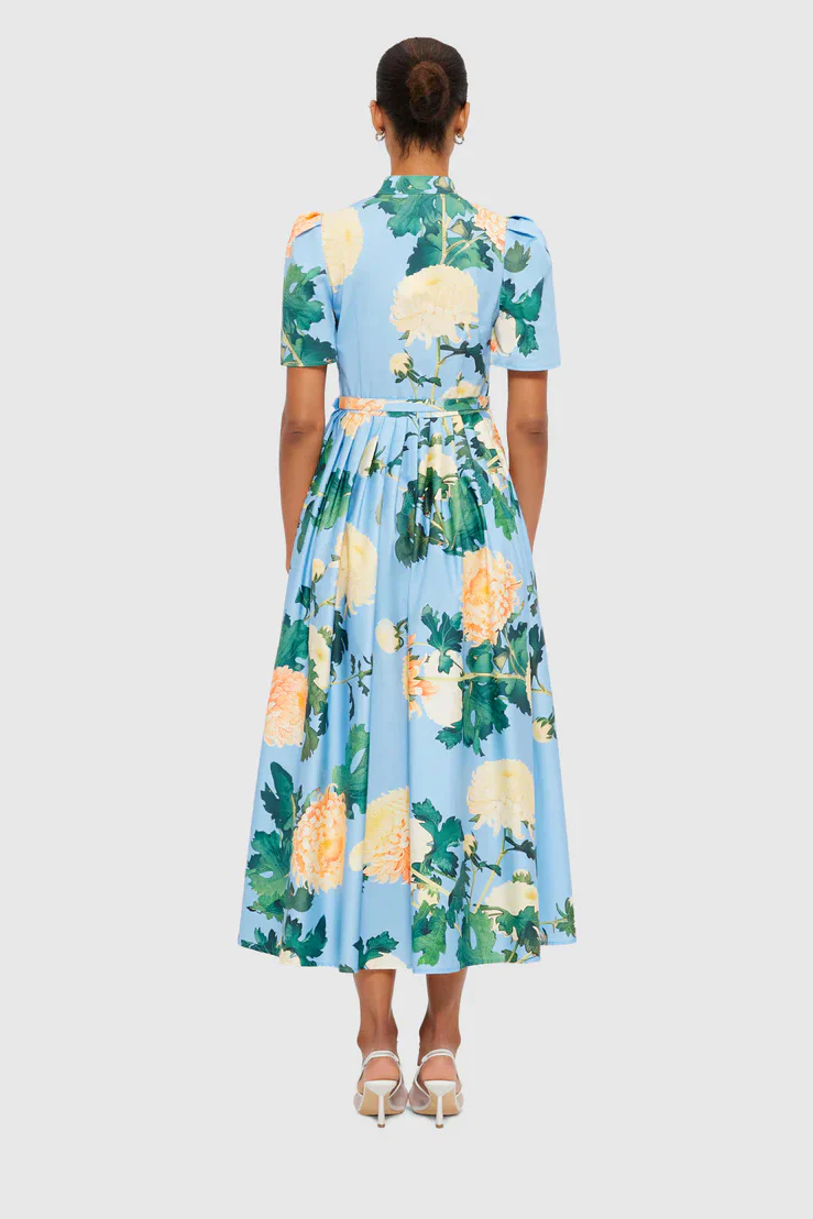 Leo Lin Bianca Short Sleeve Midi Dress - Hydrangea in Cornflower Blue - Image 4