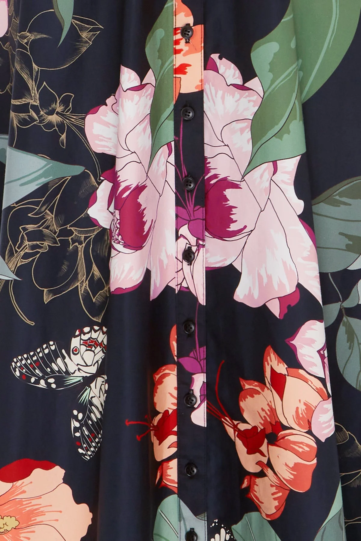 Leo Lin Bianca Short Sleeve Midi Dress - Lush Print in Black - Image 5